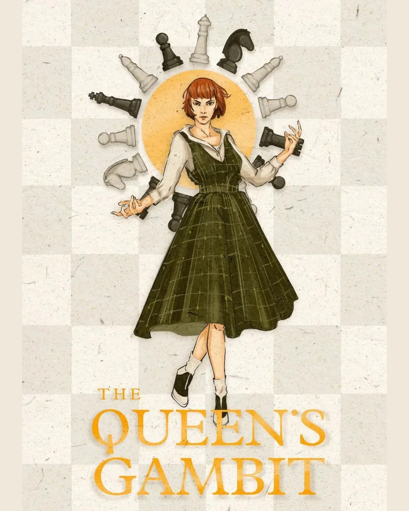Ira's illustrated poster for The Queen's Gambit