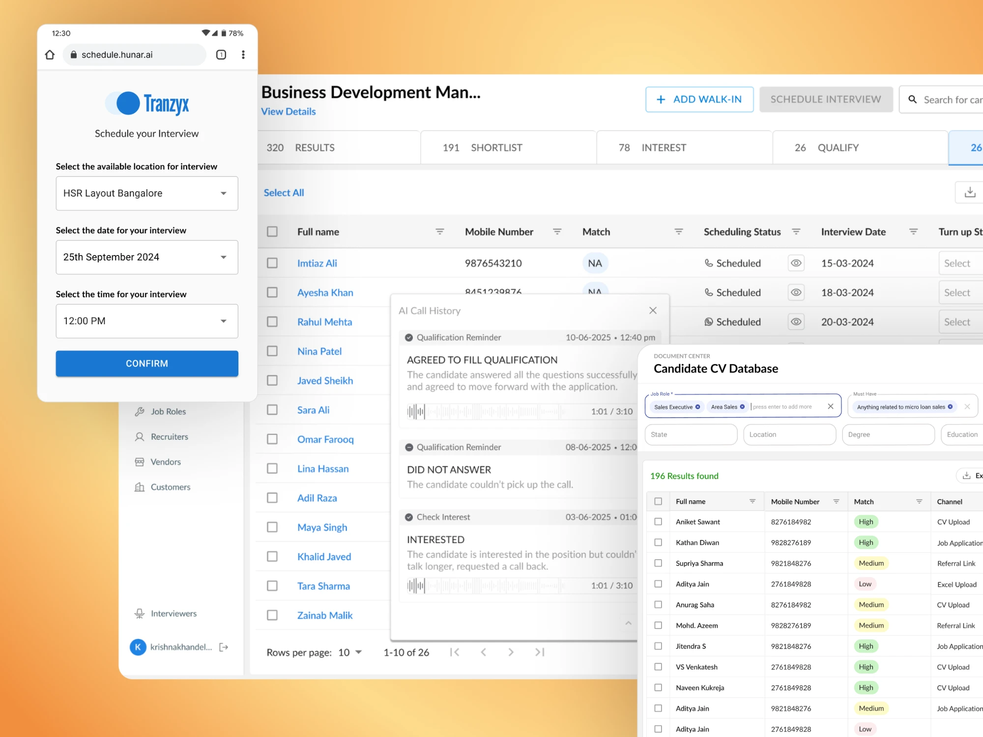 Hunar Connect hiring CRM
